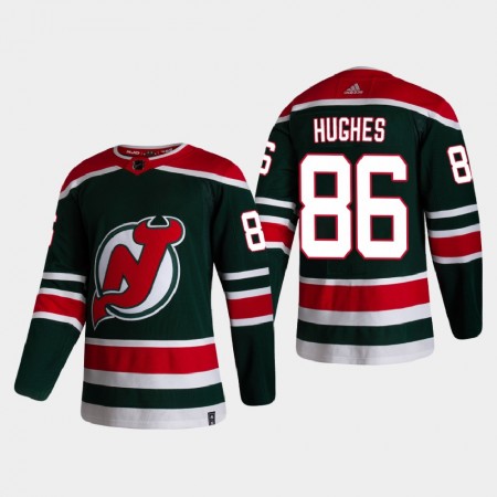 Camisola New Jersey Devils Jack Hughes 86 2020-21 Reverse Retro Authentic - Homem